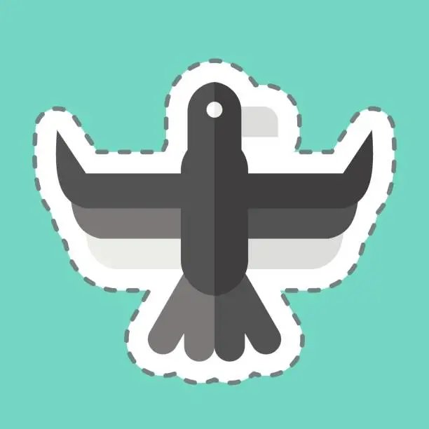 Vector illustration of Sticker line cut Eagle. related to American Indigenous symbol. simple design editable. simple illustration