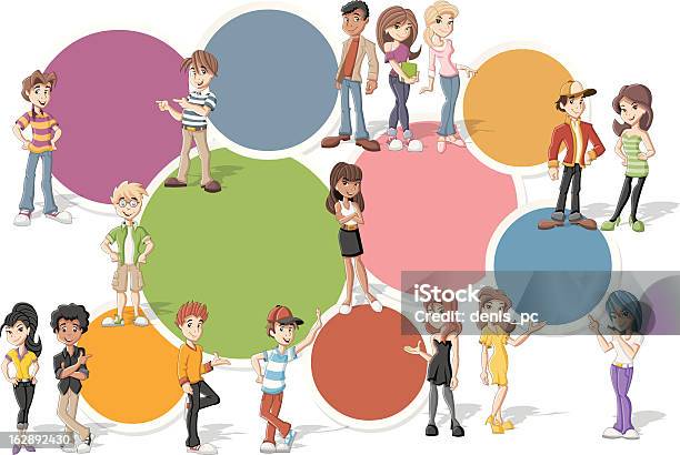 Teenagers Stock Illustration - Download Image Now - Teenager, Cartoon, Adult