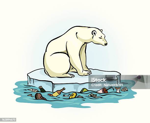 Eisbär Und Verschmutzt Meer Stock Vektor Art und mehr Bilder von Arktis - Arktis, Ausgestorbene Tierart, Bedrohte Tierart