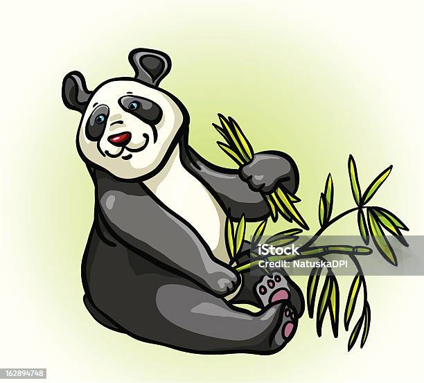 Fumetto Panda E Foglie Di Bambù E - Immagini vettoriali stock e altre immagini di Animale - Animale, Animale selvatico, Bambù - Graminacee