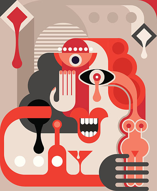 cocktail party vector illustration - 巴勃羅·畢卡索 插圖 幅插畫檔、美工圖案、卡通及圖標