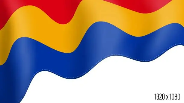 Vector illustration of Armenia country flag realistic independence day background. Armenian commonwealth banner in motion waving, fluttering in wind
