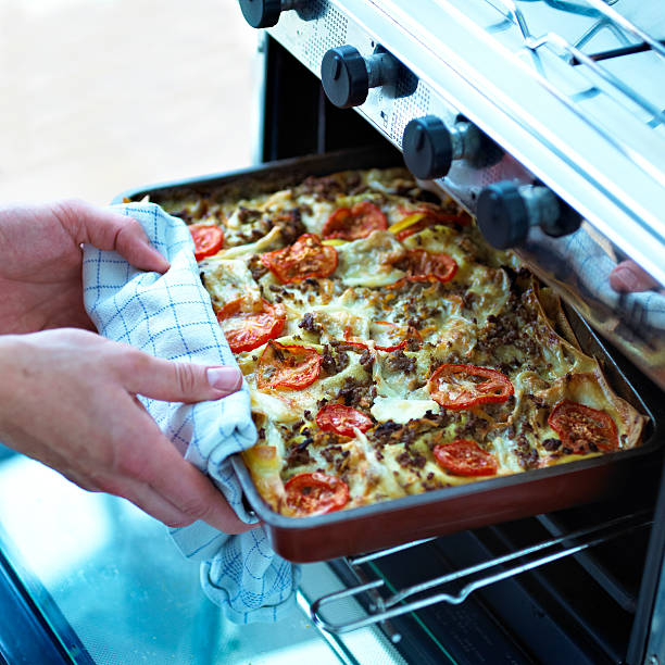 Pizza making stock photo