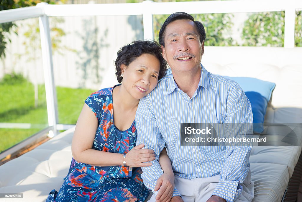 Glücklich asiatischen altes Paar portrait - Lizenzfrei 55-59 Jahre Stock-Foto