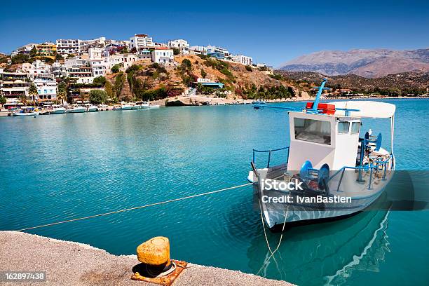 Agia Galini Harbour In Crete Stock Photo - Download Image Now - Crete, Rolling Landscape, Blue