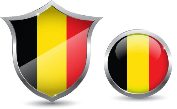 ilustraciones, imágenes clip art, dibujos animados e iconos de stock de bélgica - belgium belgian flag flag shield