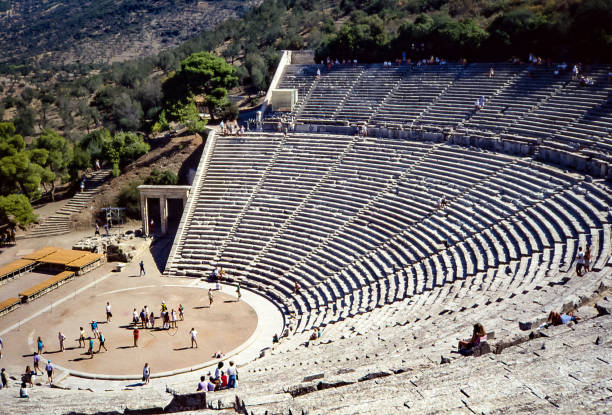 Epidaurus, Greece - Aug 1990: view of the theater of Epidaurus, one of the best preserved in Greece