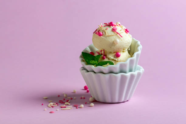 istock Homemade vanilla ice cream with sugar sprinkles. 1628994295