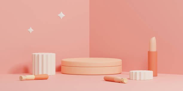 istock Podium abstract background. Geometric shape.cosmetic theme. Minimal 3d rendering. Scene with geometric background. 3d render 1629002117