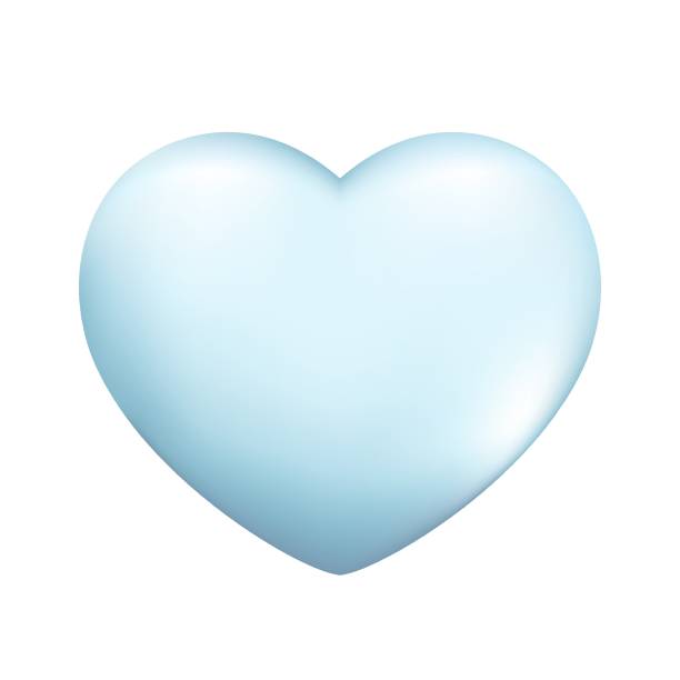 istock Realistic 3d blue heart. Decorative spring romantic icon, cartoon love symbol. Happy Valentines Day shape of glossy heart. Abstract vector illustration isolated on a white background 1629002120