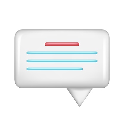 Realistic 3d White Speech Bubble Message Button Chat Box With Talk ...