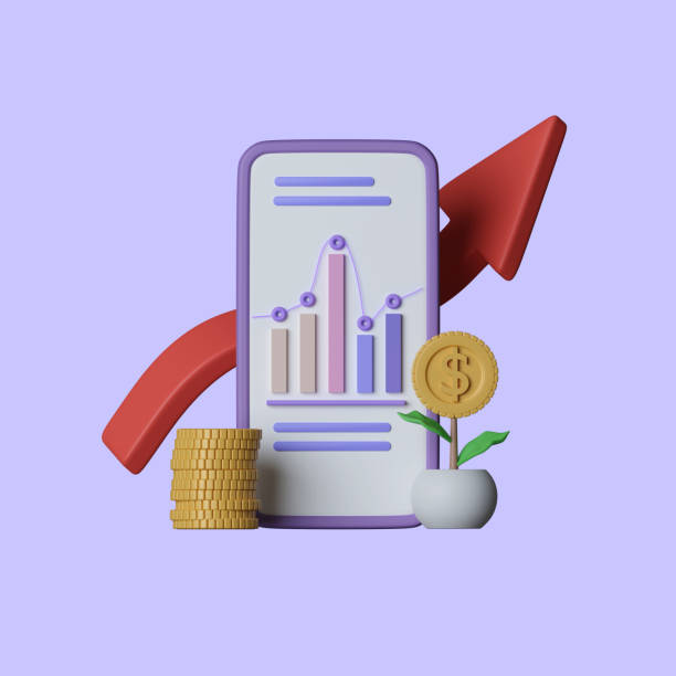 financial investment. manage money and saving account through your mobile phone, applications. 3d render illustration - news of the world imagens e fotografias de stock