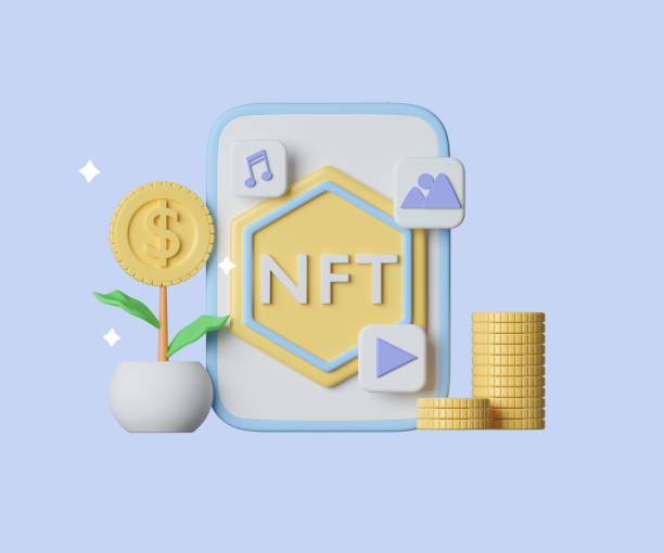 istock Cryptocurrency NFT data of digital files concept by blockchain with coin stack. financial growth. icon clipping path. 3d render illustration. 1629013898