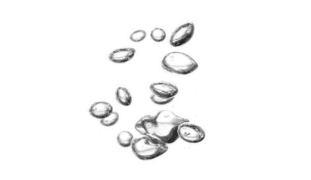 istock Set white oxygen bubbles in a clear underwater liquid with bubbles flowing to the surface. Isolated on black background. 1629017271