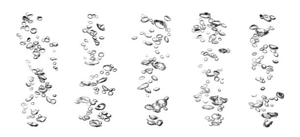 istock Set of oxygen bubbles on a white background. 1629018344