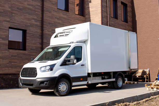 istock a white blank cargo delivery truck template and copy space for commercial information 1629030939