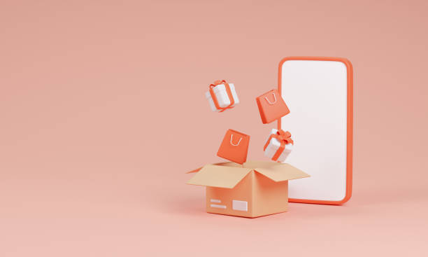 istock Smartphone with giftbox and shopping bag. shopping online payment concept. 3d rendering illustration 1629030971