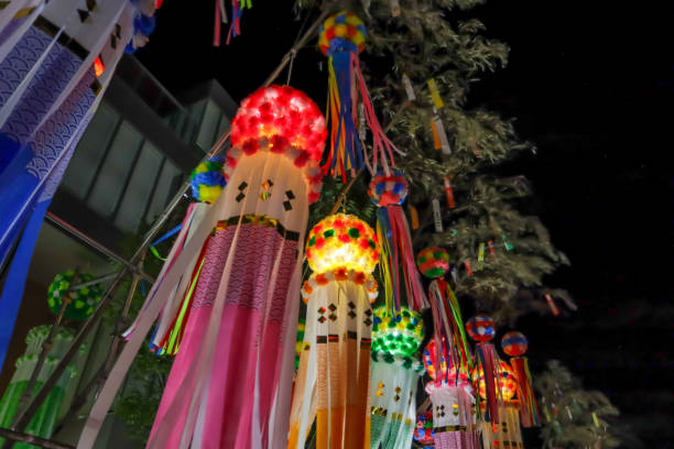 istock A lighted up windsock swaying in the night breeze. 1629037228