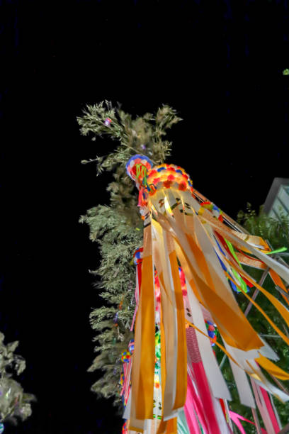 istock A lighted up windsock swaying in the night breeze. 1629037747