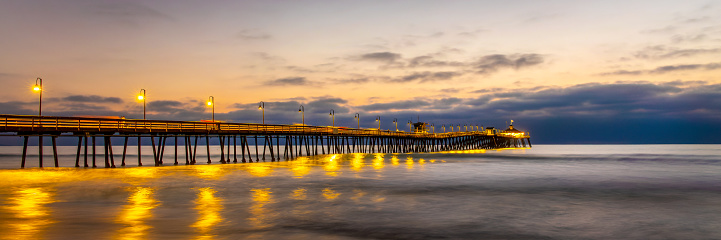 Panorama of Imperial beach pier in San Diego, California