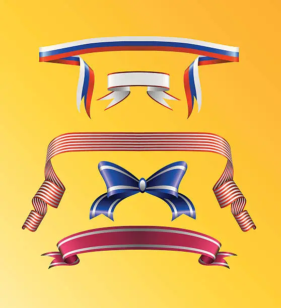 Vector illustration of striped ribbons