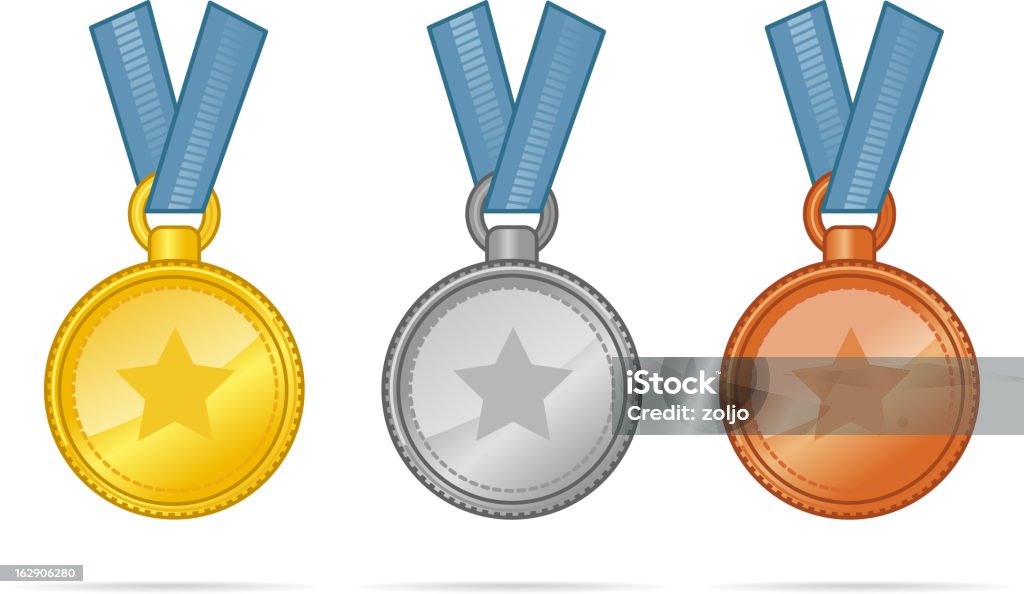 Medalhas - Vetor de Bronze - Descrição de Cor royalty-free