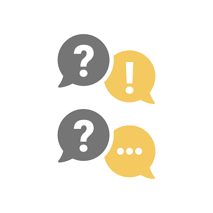 Help and FAQ, communication and talking balloon vector icon set