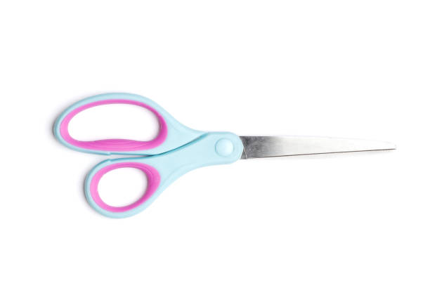 istock blue scissors isolated on a white background. School supplies. 1629089850