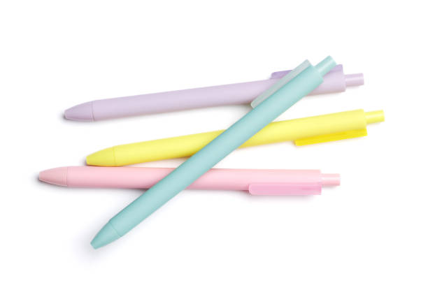 istock Set of multi-colored pens isolated on a white background. School supplies. 1629089895