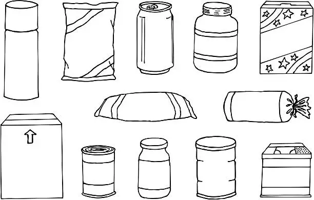 Vector illustration of Package Doodles