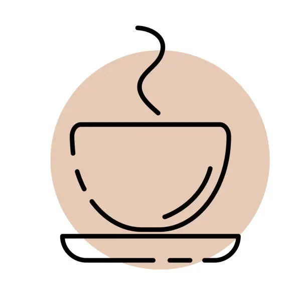 Vector illustration of Vector icon of a cup with a hot drink