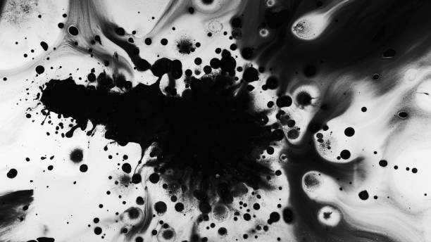 istock Dirty stains black ink mud fluid spreading grunge 1629108161