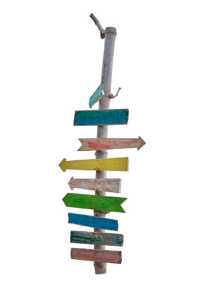 istock Empty Wooden direction  sign at the beach. CONCEPT SUMMER 1629124994