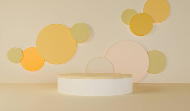 istock Mock up 3d Podium pastel. Geometric shape. cosmetic concept. Abstract background. 3d render illustration 1629131181