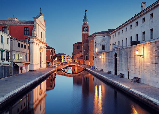 Canal em Chioggia - fotografia de stock
