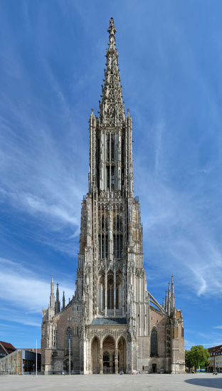 Ulm Minster, the tallest church in the world with height 161.5 metres (530 ft), Germany