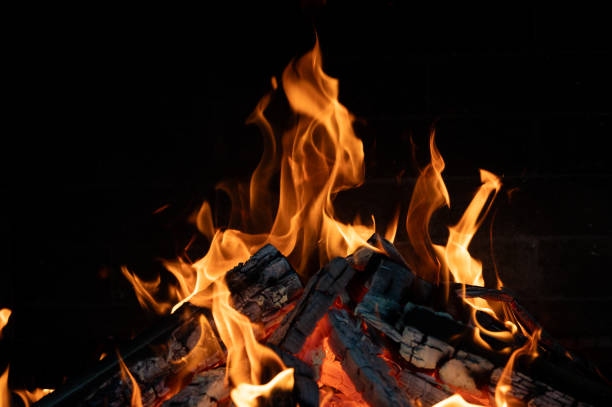 istock Close-up of a fire burning in a fireplace. 1629151726