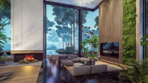 istock 3d rendering of expensive cozy interior with green walls in night 1629155646