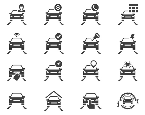 Car dealership icon set