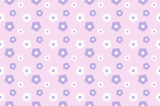 cute pastel flower shape seamless pattern background