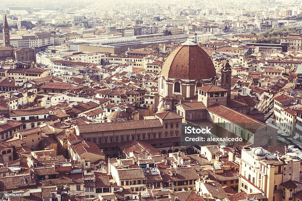 Florence widok z lotu ptaka - Zbiór zdjęć royalty-free (Architektura)