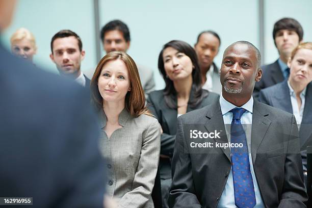 Successful Business Group Attending Conference Stock Photo - Download Image Now - Audience, Business, Listening