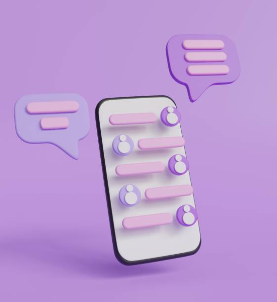 istock 3D speech bubbles on mobile phone with alert notice. Comment 3d chat message on social media. 3d alert on purple background icon render illustration 1629172210