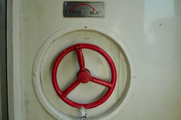 istock Steering wheel for release and connection lock between the railroad cars 1629206059
