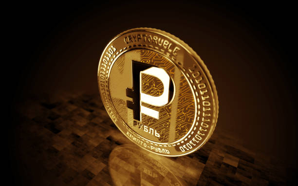 istock Crypto Ruble RUB cryptocurrency golden coin 3d illustration 1629211538