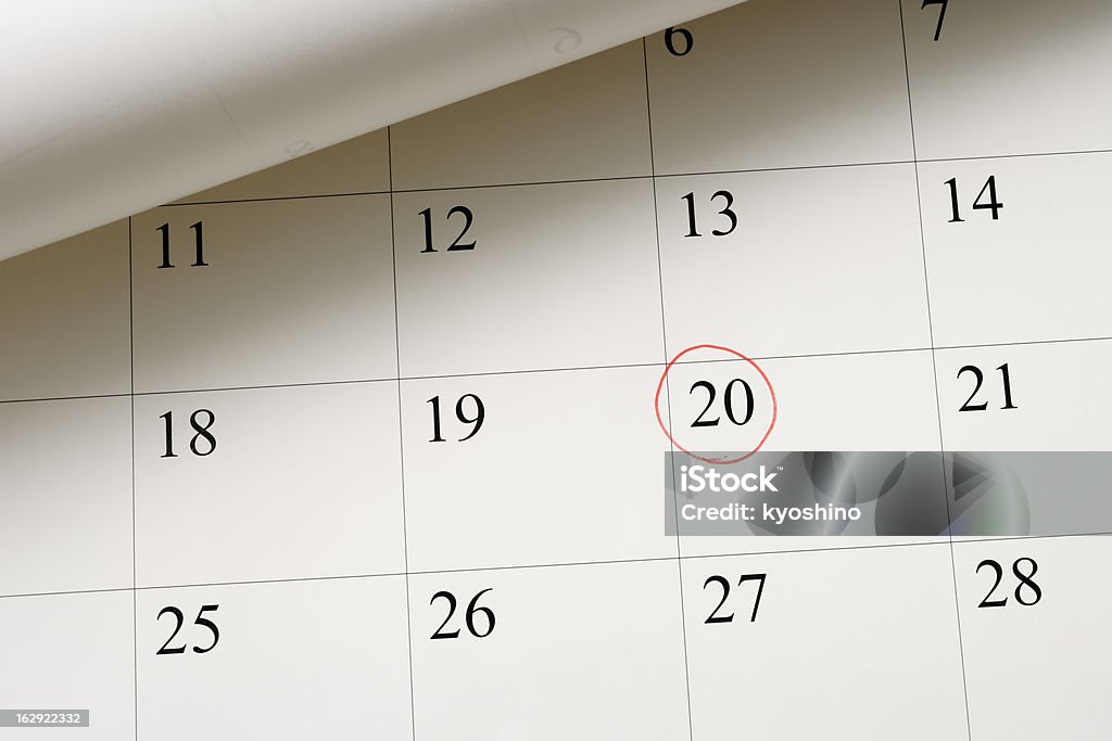 Cadre une date de calendrier de stylo rouge - Photo de Calendrier libre de droits