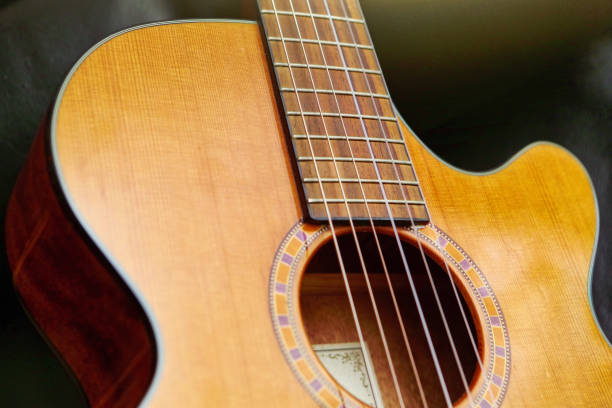 istock Beautiful nylon-string classical guitar in close-up 1629223426
