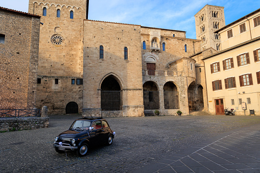Anagni, Italian old town in Lazio Fiat 500