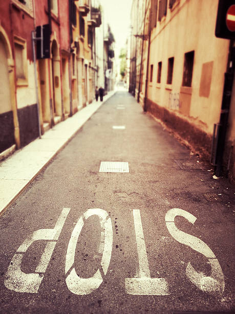 istock Stop sign in an Italian City 162924802