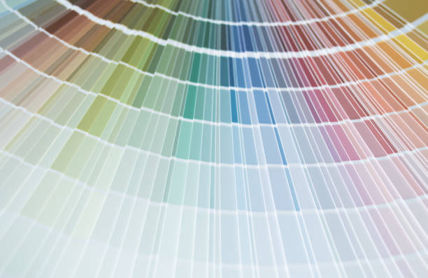 페인트 샘플, 색상 견본은 인테리어 디자인입니다. 추상적인 배경입니다. 여러 가지 빛깔의 벽지 - graphic designer pattern interior designer fabric swatch 뉴스 사진 이미지
